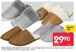 Rusta Tofflor Ruby och Ruben erbjuda