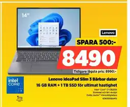 Power Lenovo IdeaPad Slim 3 Bärbar dator 83K000BAMX erbjuda