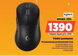 Power Logitech Trådlös gamingmus LTPROXSL2DBK erbjuda