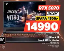 Power ACER Nitro V 16 NHQYYED001 erbjuda