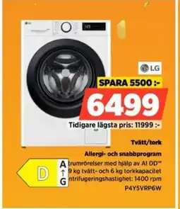 Power LG Tvätt/tork P4Y5VRP6W erbjuda