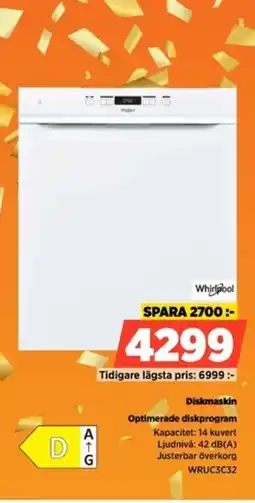 Power Whirlpool Diskmaskin WRUC3C32 erbjuda