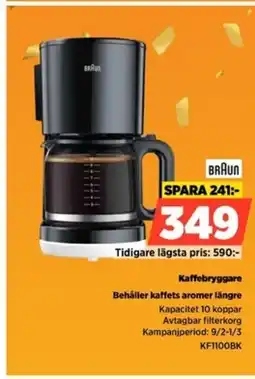 Power BRAUN Kaffebryggare KF1100BK erbjuda