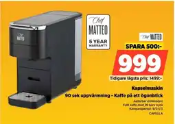 Power Chef Matteo Kapselmaskin CAPSULA erbjuda