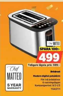 Power Chef Matteo Brödrost TOASTYI erbjuda