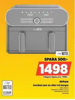 Power Chef Matteo Airfryer DUOFLEXI erbjuda