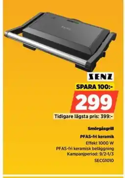 Power SENZ Smörgåsgrill SECG1010 erbjuda