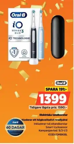 Power Oral-B Elektriska tandborstar IO3DUOMBKIBL erbjuda