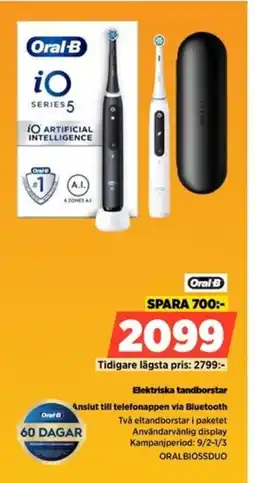 Power Oral-B Elektriska tandborstar ORALBIOSSDUO erbjuda