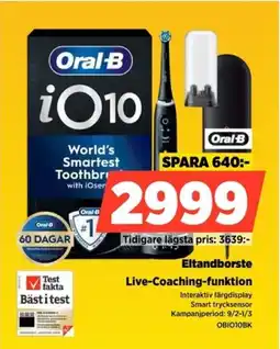 Power Oral-B Eltandborste OBIO10BK erbjuda