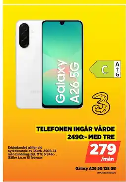 Power SAMSUNG Galaxy A26 5G 128 GB SMA266BZWBEUB erbjuda