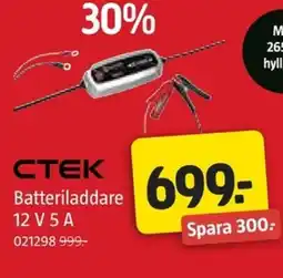 Jula CTEK Batteriladdare 12 V 5 A erbjuda
