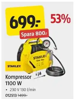 Jula STANLEY Kompressor 1100 W erbjuda