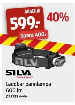 Jula SILVA Laddbar pannlampa 600 Im erbjuda