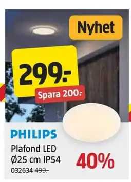 Jula PHILIPS Plafond LED Ø25 cm IP54 erbjuda