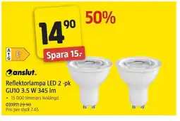 Jula Reflektorlampa LED 2-pk GU10 3.5W 345 Im erbjuda
