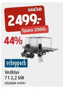 Jula Scheppach Vedklyv 7 t 2,2 kW erbjuda