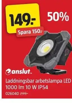 Jula Laddningsbar arbetslampa LED 1000 Im 10 W IP54 erbjuda