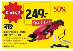 Jula Batteridriven sekatör Ø12 mm 2.0 Ah erbjuda