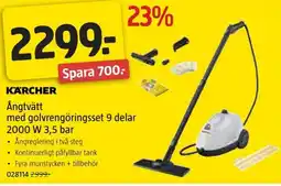 Jula KÄRCHER Ångtvätt med golvrengöringsset 9 delar 2000 W 3.5 bar erbjuda