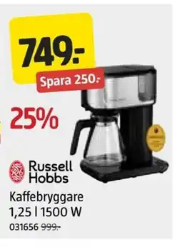 Jula Russell Hobbs Kaffebryggare 1.25 l 1500 W erbjuda