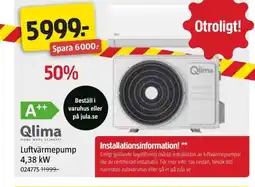 Jula Qlima Luftvärmepump 4,38 kW erbjuda