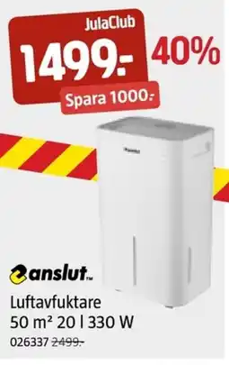 Jula Luftavfuktare 50 m 20 l 330 W erbjuda