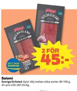 Coop Grilstad Salami erbjuda