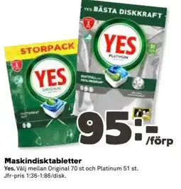 Coop YES Maskindisktabletter erbjuda