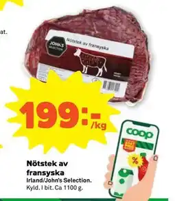Stora Coop Nötstek av fransyska erbjuda