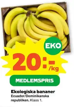 Stora Coop Ekologiska bananer, Medlemspris erbjuda