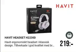 Harald Nyborg Havit headset h2230d erbjuda