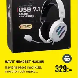 Harald Nyborg Havit headset h2038u erbjuda