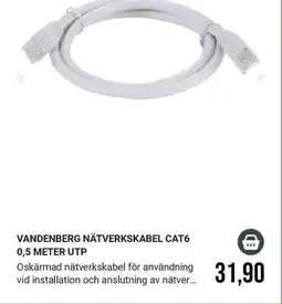 Harald Nyborg Vandenberg nätverkskabel cat6 0,5 meter utp erbjuda