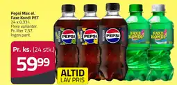 Fleggaard Pepsi Max el. Faxe Kondi PET erbjuda