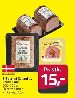 Fleggaard 3-Stjernet Salami el. Delika Paté erbjuda