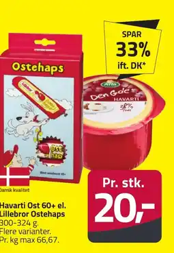 Fleggaard Havarti Ost 60+ el. Lillebror Ostehaps erbjuda