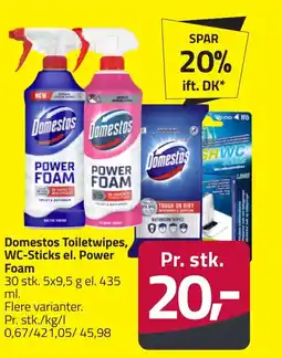 Fleggaard Domestos Toiletwipes, WC-Sticks el. Power Foam erbjuda