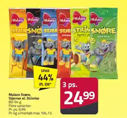 Fleggaard Malaco Snøre, Stjerner el. Strimler erbjuda