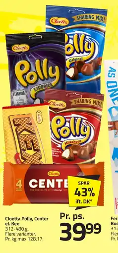 Fleggaard Cloetta Polly, Center el. Kex erbjuda