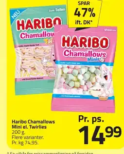 Fleggaard Haribo Chamallows Mini el. Twirlies erbjuda