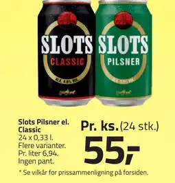 Fleggaard Slots Pilsner el. Classic erbjuda