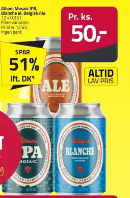 Fleggaard Albani Mosaic IPA, Blanche el. Belgisk Ale erbjuda