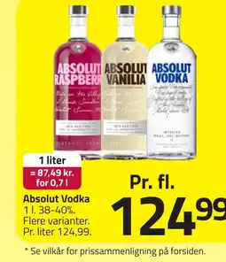 Fleggaard Absolut Vodka erbjuda