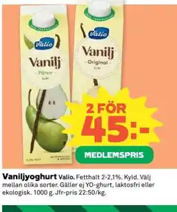 Coop Vaniljyoghurt Valio erbjuda