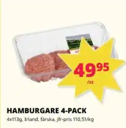 Tempo Hamburgare 4-pack erbjuda