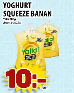 Matvärlden Tensta Yoghurt squeeze banan erbjuda