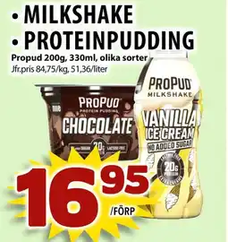Matvärlden Tensta Milkshake* protein pudding erbjuda