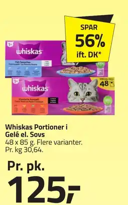 Fleggaard Whiskas Portioner i Gelé el. Sovs erbjuda