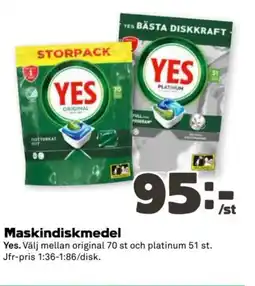 Coop YES Maskindiskmedel erbjuda